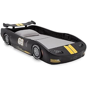 Delta Children Turbo Race Car Twin Bed, Black