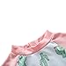 UV Sun Protective Baby Girls Swimsuit Long Sleeve Kids 3pcs Cactus Bathing Suit Rash Guards UPF 50+ Pink 1-2T
