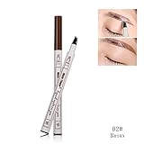 Ownest Liquid Tattoo Eyebrow Pen With Four Tips Brow Pen, Long-lasting Waterproof Brow Gel for Eyes Makeup-Brown