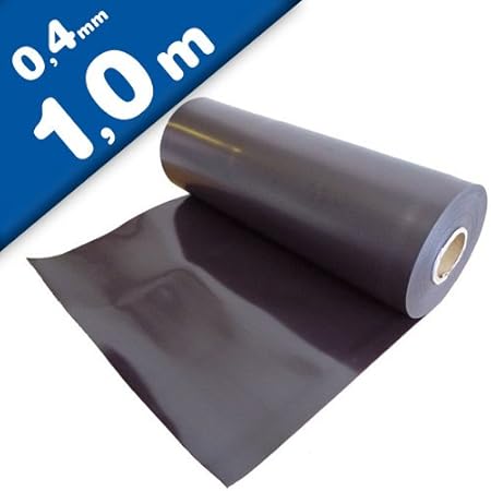 Magnetfolie magnetische Folie roh braun - unbeschichtet - 0,4mm x 62cm x 100cm – Meterware - flexible magnetische Folie, hält