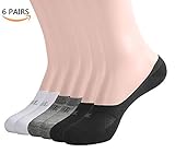 Womens No Show Socks, Cotton Low Cut Flat Boat Liner Non Slip Casual Short Socks 6 Pair