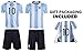 2018 Argentina Messi #10 Kids Youth Soccer Gift Set ✓ Soccer Jersey ✓ Shorts ✓ Jersey Drawstring Bag ✓ Home or Away ✓ Short Sleeve or Long Sleeve (YL 10-13 yrs, Home Short Sleeve)