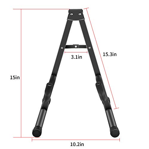 LIHEXING Folding Guitar Stand, Universal A Frame Guitar Floor Stand Holder for Acoustic Guitar, Classic Guitar, Electric Guitar and Bass Guitar