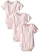 Burt's Bees Baby-Girls Organic Set of 3 Bee Essentials Short Sleeve Bodysuits , Blossom, 3 Months