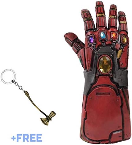 Red Iron Man Infinity Gauntlet with Free Bonus Stormbreaker Keychain | Avengers Endgame Costume Ironman, Hulk, Thanos