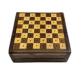 EsraArts-Handcrafted Square Wooden Chess/Mini
