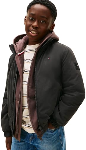 Cazadora de entretiempo Chicos Padded con capucha, Negro (Black), 12 Años