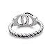 Silver Phantom Jewelry Handcuff Ring with Chain Band in 925 Sterling Silver (Size 7)