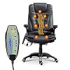 windaze Massage Chair Office Swivel Executive Ergonomic Heated Vibrating Chair for Computer Desk(Black)