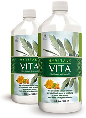 MyVitaly VITA - Olive Leaf Extract Super Strength - 20% Oleuropein - Immune Support, Cardiovascular Health & Antioxidant Supplement (Pack of 2x1000ml)
