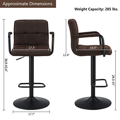 Bar Stool Kitchen Bar stools with Backrest & Armrest Set of 2 Duhome WY