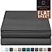 Empyrean Premium Flat Sheet – 110 GSM Double Brushed Microfiber Extra Thick and Comfortable Flat Sheets, Luxurious & Soft Hotel Single Top Bed Sheet, Twin, Charcoal Gray