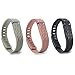 i-smile® 3PCS Replacement Bands with Metal Clasps for Fitbit Flex (3D Edition: Black&Coffee&Army Green, Small)