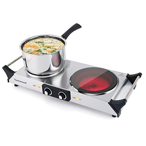 Techwood Electric Stove, Double Infrared Ceramic Hot Plate for Cooking