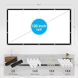 Frocopo 120 inch Projector Screen, 16:9 Foldable