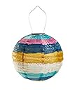 Allsop Home and Garden 31595 Soji Celestial Stripe, LED Outdoor Solar Lantern, Handmade with Weather-Resistant UV Rated Fabric, Stainless Steel Hardware, Chinese Style Light, 1-Count