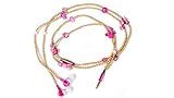 handcandy HF002FS THE MELODY LadyBuds Stereo Headphone Necklace, Gold/Fuchsia