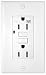 GFCI Outlet Receptacle, 15 Amp, 1 Single, Tamper Resistant & Weather Resistant, 2 LED Power Indicators, 120/125V, UL2015, Ground Fault Circuit Interruptor, GFI, White, Duplex