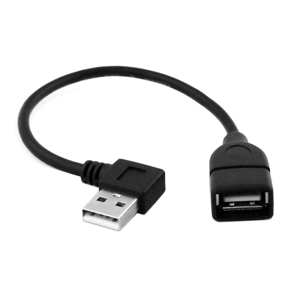 Cablecc 90D right Angled USB 2.0 A Male - USB Female cable 20cm