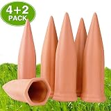 Plant Watering Devices 6 Pack Terracotta Vacation Plant Waterer Wine Bottle Watering Stakes Slow Release Plant Watering Spikes Perfect Self Watering Devices for Indoor Outdoor Plants