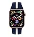 EloBeth iWatch Band 44mm 42mm, Soft Silicone Sport Replacement Wrist Strap Stripe Color Splicing Compatible Apple Watch Series 4/3/2/1 Nike+ Sport Edition Smart IWatch (Stripe-Blue/White, 44/42mm)