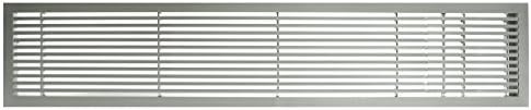 Architectural Grille 200042421 AG20 Series 4" x 24" Solid Aluminum Fixed Bar Supply/Return Air Vent Grille, Brushed Satin with Right Door