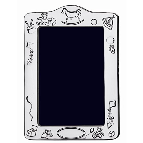 AG Sterling Silver Baby Themed Christening Frame for photo 6" x 4"