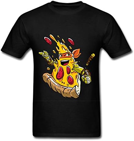 Pizza ninja nunchaku Mens Short Sleeve T-Shirt Black Size S