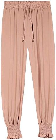 Womens Chiffon Closed-Bottom Solid Loose Empire Waist Plus Size Long Harem Pants,USXLarge,Pattern5