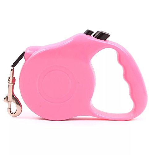 SHINE EXTENDING DOG LEAD RETRACTABLE DOG/PUPPY/CAT AUTO RETRACT LEAD/LEASH 3 M LONG 20 KG (PINK)