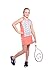 Tennis Dress Set - Sleeveless Racerback Top and Tennis Skirt with Undershorts, Coral, L(10)
