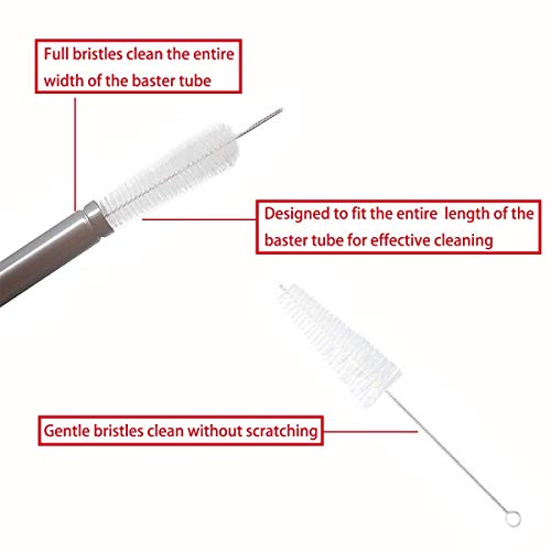 Home Servz 304 Stainless Steel Turkey Baster Syringe Injector Needle With Cleaning Brush- black Rubber Bulb