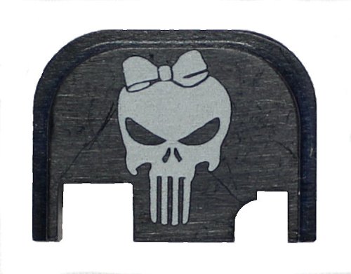 Rear Slide Cover Plate Laser Engraved for Glock Pistols Skull Female