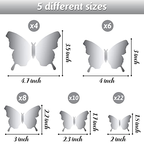 VGOODALL 50pcs 3D Butterfly Removable Mural Stickers，Butterfly Wall Decor Wall Stickers Decal Butterflies Removable Stickers Decor for Home and Room Decoration
