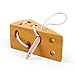 （BZQH-TANG）Montessori Activity Wooden Baby and Kids Cheese Toys Toddler Travel Lacing Game for Plane Car, Children Early Learning Educational Wood Block Puzzles, boys/girls Above 18 Month Travel Ga