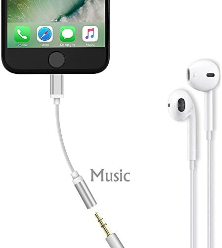 Lightning to 3.5 mm Headphone Jack Adapter Lxyugg Lightning Connector to 3.5mm AUX Female Audio Jack Earphone Extender Jack Stereo for iPhone 7 / 7 Plus - Support IOS 10.3