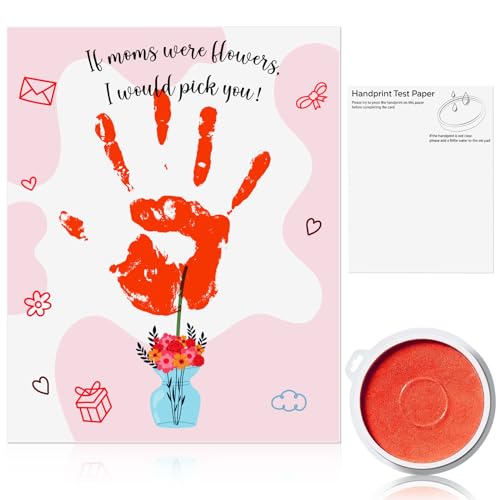 Mothers Day Card for Mom from Daughter Son Handprint Funny Greeting