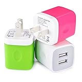Dual USB Wall Charger, HUHUTA 3Pack 2.1A High Speed Home Travel USB Charging Power Adapter for iPhone iPad iPod, Samsung Galaxy, Note, Nexus, HTC, Oneplus, Google, Motorola, Blackberry, Sony and More