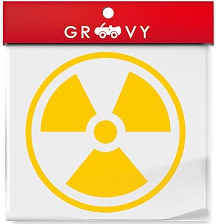 Amazon 放射能 注意 核兵器 核 原発 原子力 車の給油口ステッカー Army マーク ドレスアップ Mili011 イエロー ステッカー デカール 車 バイク