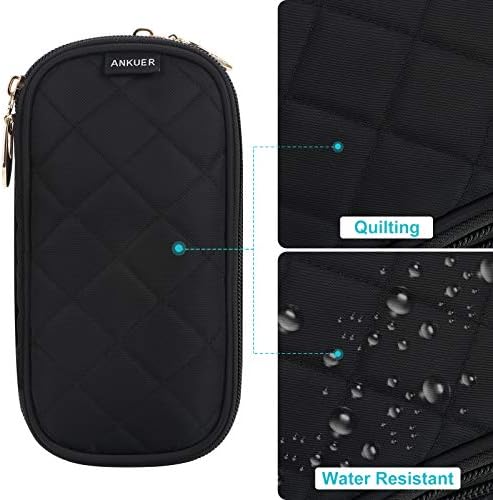 ANKUER Travel Makeup Bag Small Cosmetic Bag Organizer Cosmetic Case Pouch Gift for Women (Black) 4 ANKUER Travel Makeup Bag Small Cosmetic Bag Organizer Cosmetic Case Pouch Gift for Women (Black)