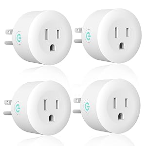 Luntak Mini Smart Plugs That Work with Alexa Google Home 2.4 GHz Network Wireless WiFi Outlet No Hub Required, APP Remote Control Smart Socket with Timer and Group Control 10A Max. 4 Pack