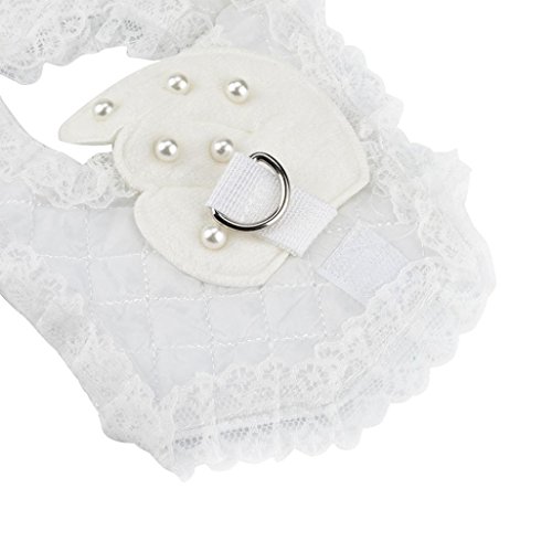 Binmer(TM) Angel Wings Pet Chest Strap Comfort Soft Breathable Dog Harness Pet Vest Collars Rope Dog Chest Strap Leash Set Collar for Small puppy (White, S)