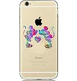 iPhone 6S Case , ThePhoneCaseCo® Clear Premium iPhone 6 Case Hard Plastic (4.7 Inch)[Scratch Resistant) Cover Cases Apple iPhone 6 6S Minnie Mickey Mouse Colorful Paint Splatter