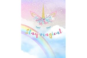 Stay Magical: Unicorn Notebook for Girls, Wide Ruled with Lined Pages (Composition Book, Journal) (8.5 x 11 Large)