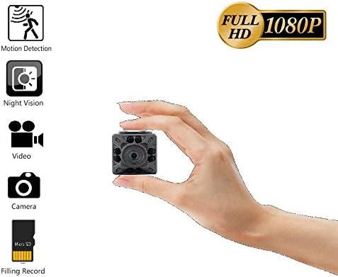 iRSE Mini Camera 1080P Portable Full HD Small Body Cam with Night Vision, Motion Detection, Indoor/Outdoor Use, Spy Camera, Security Camera, Monitoring for kids, Pets (Black)