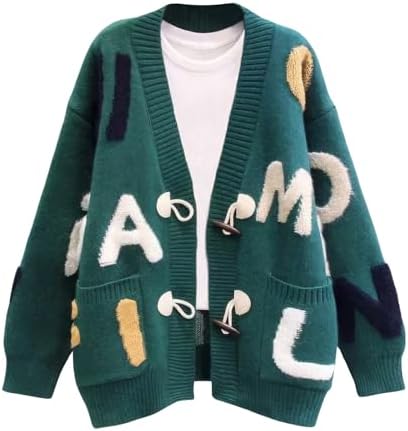 トップス Lamb Wool Crew Neck Cardigan OVY / L Women Long Sleeve Knit Loose Cardigan Cartoon Sheep V-Neck Button