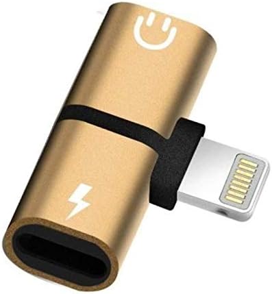 Anitech Headphone Splitter Adapter Compatible With iPhone X Xs Max 7 8 Plus, Dual IP Ports Jack Aux Audio & Charging & Calling & Sync Cable Connector Earphone Charger- Brown