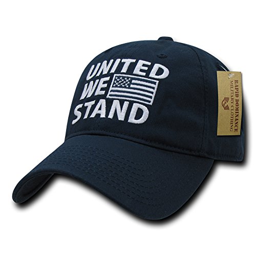 Rapid Dominance Polo Style USA Caps, United We Stand, Navy