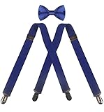CEAJOO Adjustable X Back Suspenders Pre Tied Bowtie Set for Tuxedo Wedding Party