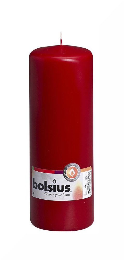 Bolsius 200 x 70mm, Wine Red Pillar Candles